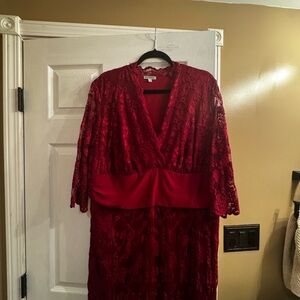 ladies size 3 22-24 Kiyonna Siren formal maxi lace mother of bride groom dress